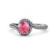 1 - Aerin Desire 6.50 mm Round Pink Tourmaline Bypass Solitaire Engagement Ring 