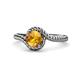 1 - Aerin Desire 6.50 mm Round Citrine Bypass Solitaire Engagement Ring 
