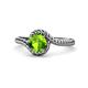1 - Aerin Desire 6.50 mm Round Peridot Bypass Solitaire Engagement Ring 