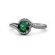 1 - Aerin Desire 6.00 mm Round Emerald Bypass Solitaire Engagement Ring 