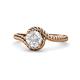 1 - Aerin Desire 6.00 mm Round White Sapphire Bypass Solitaire Engagement Ring 