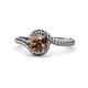 1 - Aerin Desire 6.50 mm Round Smoky Quartz Bypass Solitaire Engagement Ring 