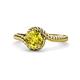 1 - Aerin Desire 6.00 mm Round Yellow Diamond Bypass Solitaire Engagement Ring 