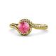 1 - Aerin Desire 6.50 mm Round Pink Tourmaline Bypass Solitaire Engagement Ring 