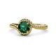 1 - Aerin Desire 6.00 mm Round Emerald Bypass Solitaire Engagement Ring 