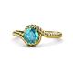 1 - Aerin Desire 6.50 mm Round London Blue Topaz Bypass Solitaire Engagement Ring 