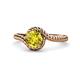 1 - Aerin Desire 6.00 mm Round Yellow Diamond Bypass Solitaire Engagement Ring 