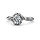 1 - Aerin Desire GIA Certified 6.50 mm Round Diamond Bypass Solitaire Engagement Ring 
