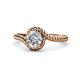 1 - Aerin Desire GIA Certified 6.50 mm Round Diamond Bypass Solitaire Engagement Ring 