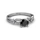 3 - Senna Desire Black and White Diamond Engagement Ring 