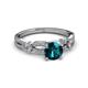 3 - Senna Desire Blue and White Diamond Engagement Ring 