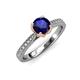 4 - Aziel Desire Blue Sapphire and Diamond Solitaire Plus Engagement Ring 
