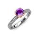 4 - Aziel Desire Amethyst and Diamond Solitaire Plus Engagement Ring 