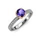 4 - Aziel Desire Iolite and Diamond Solitaire Plus Engagement Ring 