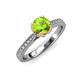 4 - Aziel Desire Peridot and Diamond Solitaire Plus Engagement Ring 