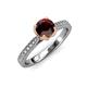 4 - Aziel Desire Red Garnet and Diamond Solitaire Plus Engagement Ring 
