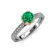 4 - Aziel Desire Emerald and Diamond Solitaire Plus Engagement Ring 