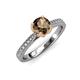 4 - Aziel Desire Smoky Quartz and Diamond Solitaire Plus Engagement Ring 