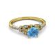 3 - Katelle Desire Blue Topaz and Diamond Engagement Ring 