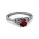 3 - Katelle Desire Red Garnet and Diamond Engagement Ring 