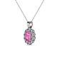 3 - Cadena Pink Sapphire and Diamond Halo Pendant 