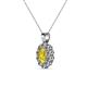3 - Cadena Yellow Sapphire and Diamond Halo Pendant 