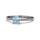1 - Della Signature Aquamarine and Diamond Solitaire Plus Engagement Ring 