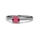 1 - Della Signature Rhodolite Garnet and Diamond Solitaire Plus Engagement Ring 