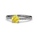 1 - Della Signature Yellow Sapphire and Diamond Solitaire Plus Engagement Ring 