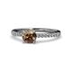 1 - Della Signature Smoky Quartz and Diamond Solitaire Plus Engagement Ring 