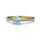 1 - Della Signature Aquamarine and Diamond Solitaire Plus Engagement Ring 
