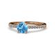 1 - Della Signature Blue Topaz and Diamond Solitaire Plus Engagement Ring 