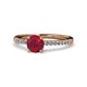 1 - Della Signature Ruby and Diamond Solitaire Plus Engagement Ring 