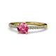 1 - Della Signature Pink Tourmaline and Diamond Solitaire Plus Engagement Ring 