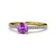 1 - Della Signature Amethyst and Diamond Solitaire Plus Engagement Ring 