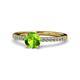 1 - Della Signature Peridot and Diamond Solitaire Plus Engagement Ring 