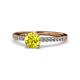1 - Della Signature Yellow and White Diamond Solitaire Plus Engagement Ring 