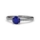 1 - Della Signature Blue Sapphire and Diamond Solitaire Plus Engagement Ring 