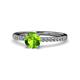 1 - Della Signature Peridot and Diamond Solitaire Plus Engagement Ring 