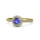 1 - Jolie Signature Tanzanite and Diamond Floral Halo Engagement Ring 