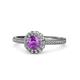 1 - Jolie Signature Amethyst and Diamond Floral Halo Engagement Ring 