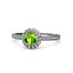 1 - Jolie Signature Peridot and Diamond Floral Halo Engagement Ring 