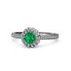 1 - Jolie Signature Emerald and Diamond Floral Halo Engagement Ring 