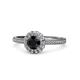 1 - Jolie Signature Black and White Diamond Floral Halo Engagement Ring 