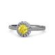 1 - Jolie Signature Lab Created Yellow Sapphire and Diamond Floral Halo Engagement Ring 