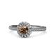 1 - Jolie Signature Smoky Quartz and Diamond Floral Halo Engagement Ring 