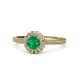 1 - Jolie Signature Emerald and Diamond Floral Halo Engagement Ring 