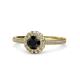 1 - Jolie Signature Black and White Diamond Floral Halo Engagement Ring 