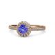 1 - Jolie Signature Tanzanite and Diamond Floral Halo Engagement Ring 