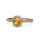 1 - Jolie Signature Citrine and Diamond Floral Halo Engagement Ring 